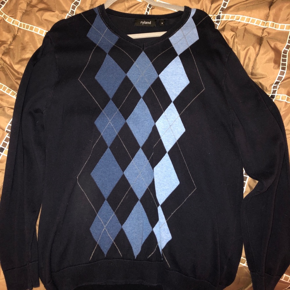 Men’s argyle sweater (M)